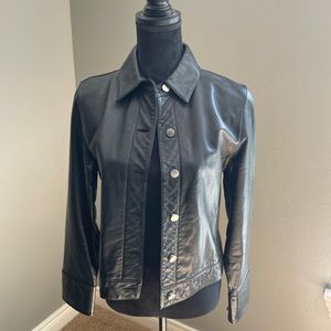 Banana Republic Black Leather Jacket, size M